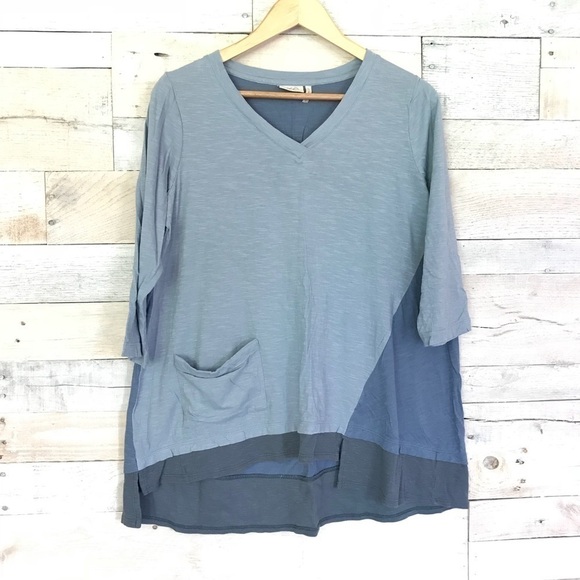 LOGO Lori Goldstein Color Block Top Shirt Small - Picture 2 of 6